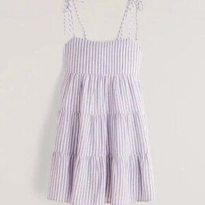 Abercrombie & Fitch Tie-Strap Tiered Mini Dress